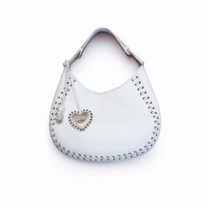 Christian Dior Ethnic Line White Leather Hobo Bag – Heart Charm Logo Vintage